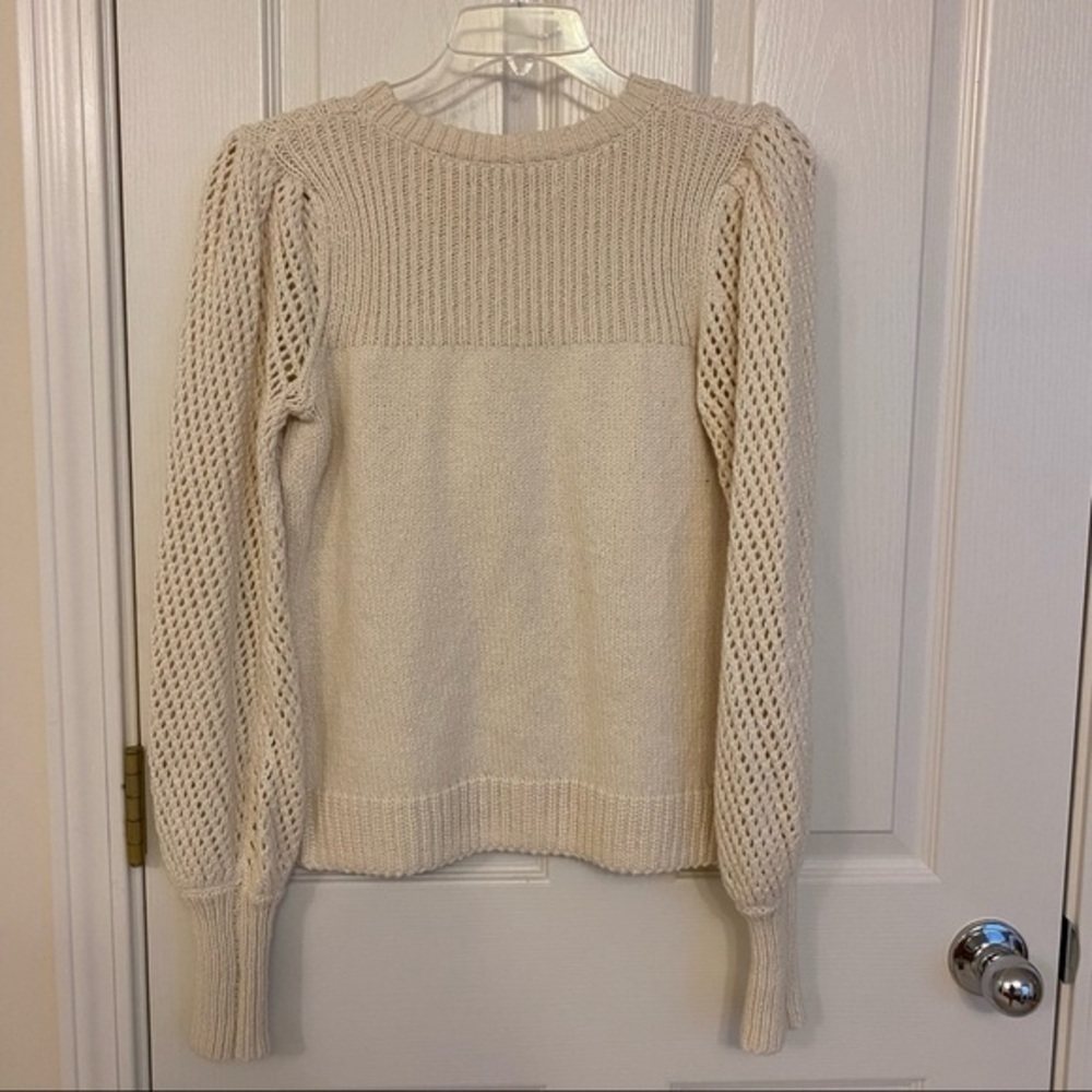 DEREK LAM 10 CROSBY Ella Puff Sleeve Sweater Ivory - Picture 7 of 11